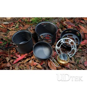 Outdoor camping Windproof alcohol furnace Small pot pan UD16065
